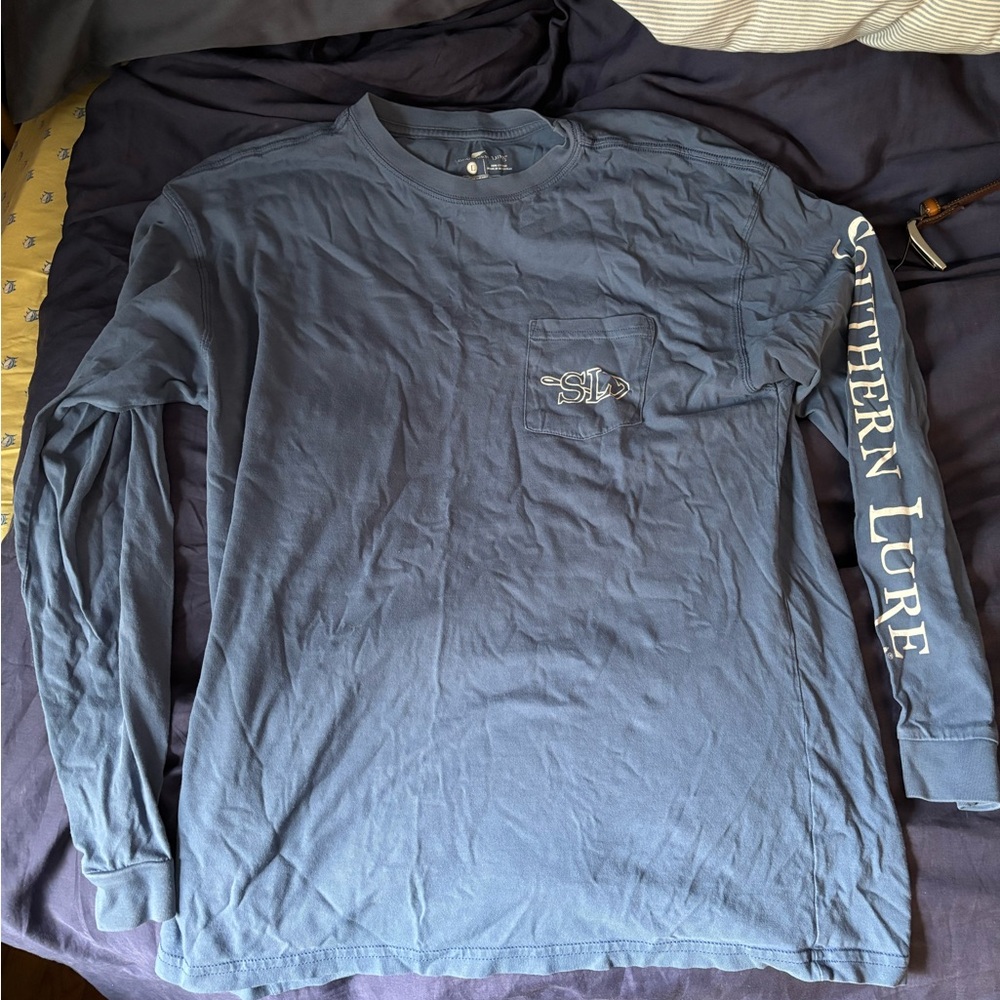 Southern lure Men's Blue Long Sleeve Shirt large